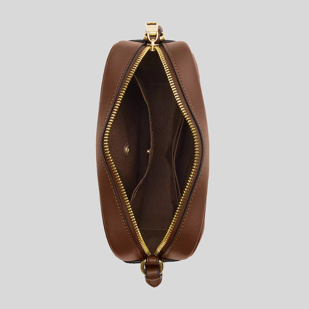 COACH Mini Jamie Camera Bag In Signature Canvas Khaki/Saddle CQ874